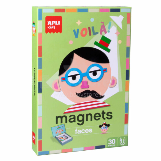 Apli Kids Magnets Faces Art14561  žaidimas su magnetais, 30 vnt