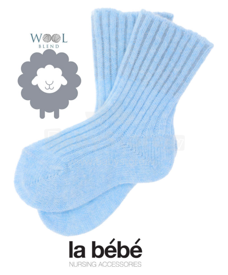 La bebe™ Wool Angora Socks Art.134227 Cloud  Детские шерстяные носочки