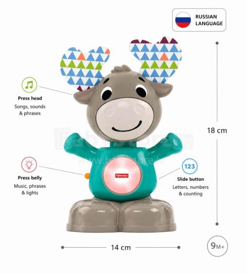 Fisher Price Interactive Musical Moose Art.GJB21  Interaktīva rotaļlieta Muzikālais Alnis (krievu.val)