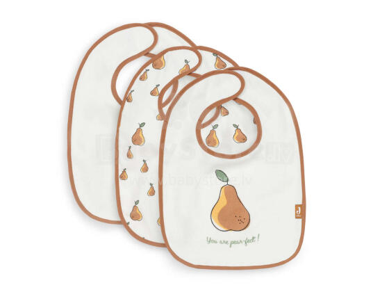 Jollein Bib Pear Art.029-566-66031 Bērnu lacīte / priekšautiņš vidējais frote ūdensnecaurlaidīgs,3 gab
