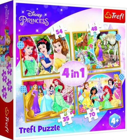 TREFL DISNEY PRINCESSES Pužļu komplekts 4in1 Princeses