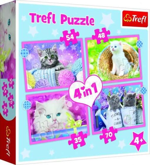 TREFL Pužļu komplekts 4in1 Kaķi