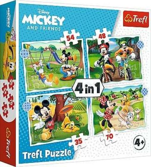 TREFL DISNEY Pužļu komplekts 4in1 Mikijs