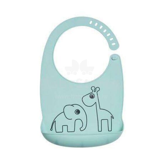 Done by Deer Silicone Bib Deer Friends, Голубой Слюнявчик из мягкого силикона