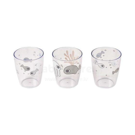 Done by Deer Yummy mini glass 3 pcs Sea friends, Mustard Детские стаканчики 3 шт. 120 мл
