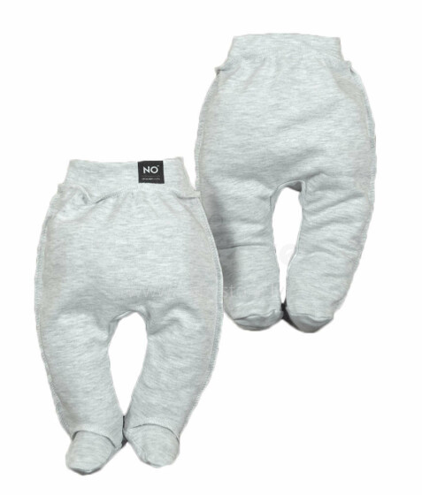 La Bebe™ NO Baby Pants Art.134814 Grey Zīdaiņu bikses ar plato jostu un pēdiņam no kokvilnas
