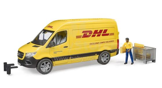 BRUDER 1:16 piegādes auto MB Sprinter DHL ar vadītāju, 02671