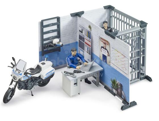 BRUDER 1:16 policijas iecirknis ar policijas motociklu, 62732