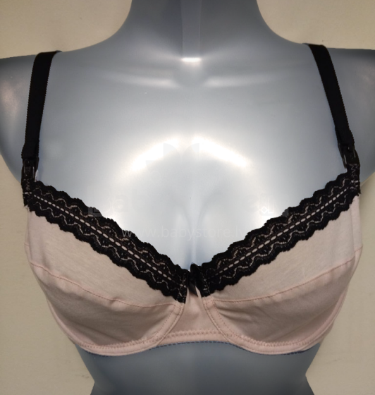 La Bebe™ Lingerie Basic Bio Cotton Art.135070 Powder Mīksto bļodiņu grūtnieču/barošanas krūšturis ar stīpiņām un stabilu krūšu atbalstu