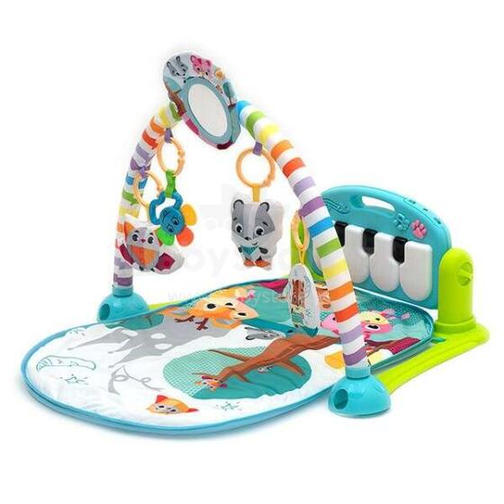 Fillikid Funkids Pianomat Art.CC9690  Blue Детский развивающий коврик с пианино и дугой с подвесками, со звуком