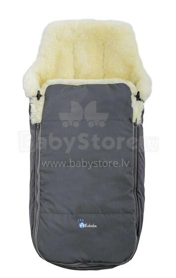 Alta Bebe Lambskin Footmuff Nordkap Art.MT2490LP-64 Dark Grey Guļammaiss  ratiem ar dabisku aitas vilnas 98 x 45 x 15cm