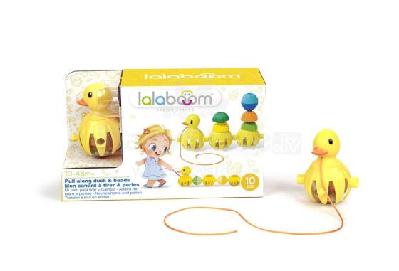 LALABOOM pērļu komplekts Pull Along Duck, 10gab.,  BL330