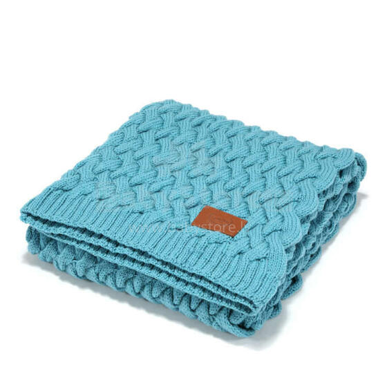 La Millou Merino Wool Blanket  Art.135503 Teal  Plediņš bērniem no 100% merino vilnas,85x85cm