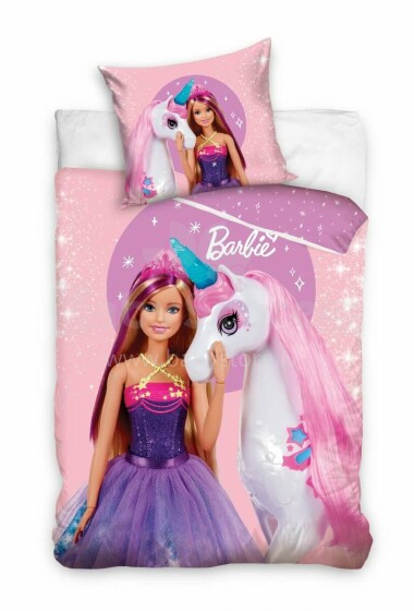 Carbotex Bedding Barbie 150x210/50x70cм Art.BARB213030  Хлопковое постельное белье