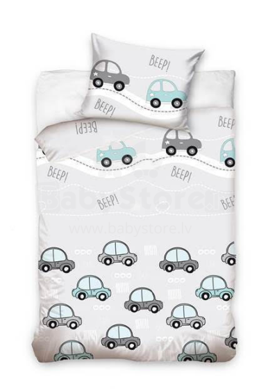 Carbotex Bedding Car 100x135/40x60cm Art.191019C Kokvilnas gūltas veļas komplekts
