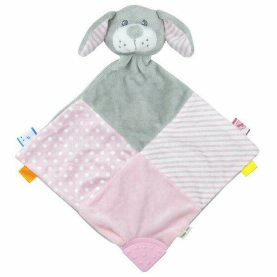 BabyMix Dog Art.40840 Pink Мягкий платочек-игрушка для сна