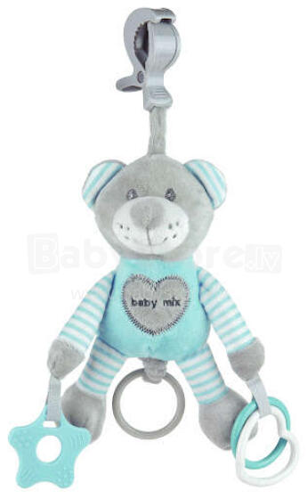 BabyMix Bear Art.40844 Mint Игрушка мягкая на коляску с вибрацией