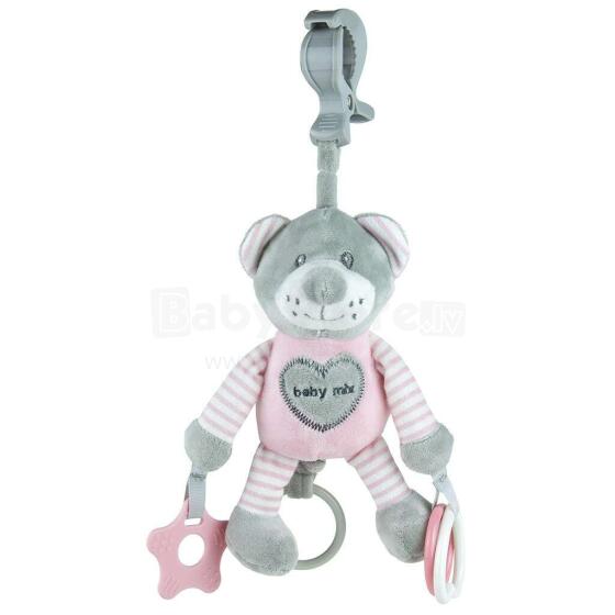 BabyMix Bear Art.40846 Pink Rotaļlieta piekārināma ratiem ar vibrāciju
