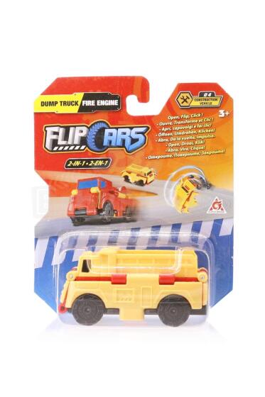 FLIPCARS 2-in-1 celtniecības transportlīdzeklis Pašizgāzējs un ugunsdzēsēju mašīna, EU463875-07
