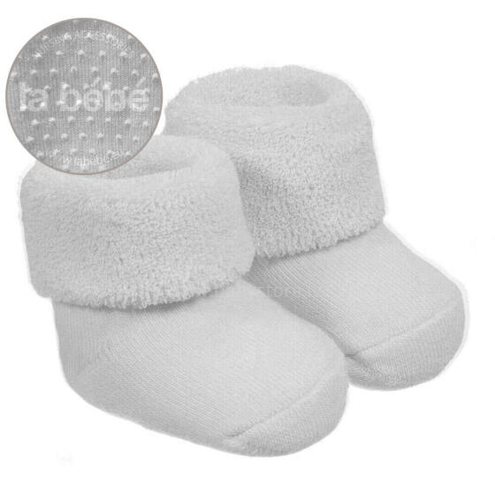 La bebe™ Eco Cotton Baby Socks with rubber grip Art.135814 Beige-Grey Baby [made in Estonia]