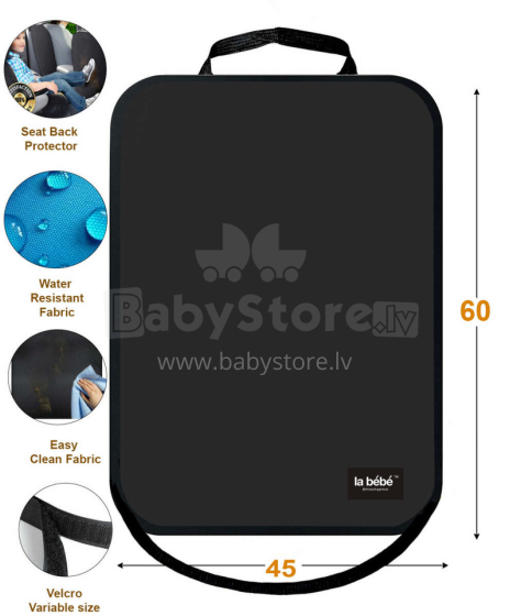 La bebe™ Car Seat Protector Eco Leather Art.135906 Black Aizsargpārvalks autosēdeklim