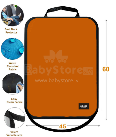 La bebe™ Car Seat Protector Eco Leather Art.135907 Orange Aizsargpārvalks autosēdeklim