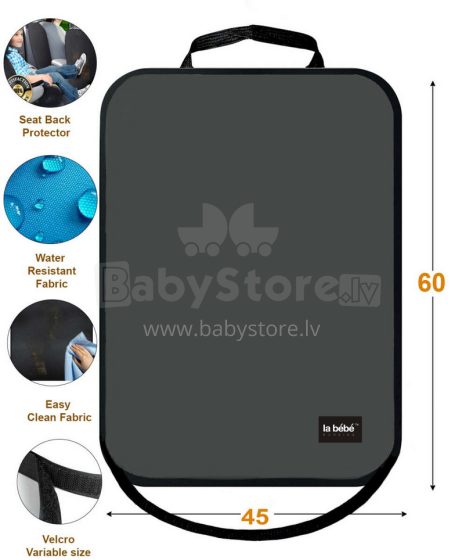 La bebe™ Car Seat Protector Eco Leather Art.135906 Grafit Aizsargpārvalks autosēdeklim
