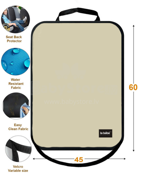La bebe™ Car Seat Protector Eco Leather Art.56793 Vanile
