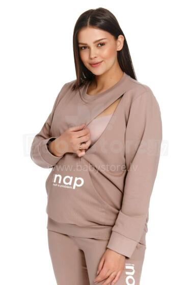 Doctornap Sweatshirt Art.DRS.4262 Beige Sporta džemperis  grūtniecēm/barošanai