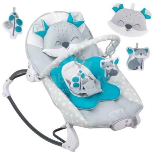 Momi Bouncer Luis Art.BULE00017 Blue Stilīgs mazuļu šūpuļkrēsls ar mūziku un vibrāciju