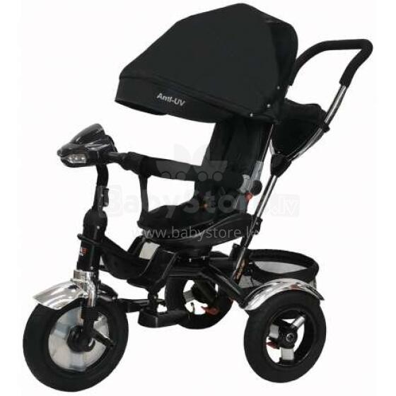 Aga Design  Air Trike Art.135998 Black  Детский трехколесный  велосипед c ручкой управления , крышей и надувными колёсами