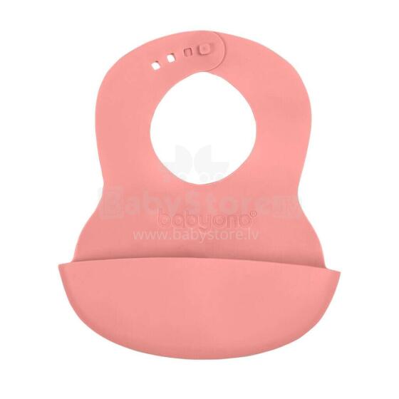 BabyOno Art.835/04 Pink Priekšautiņš silikona ar kabatiņu