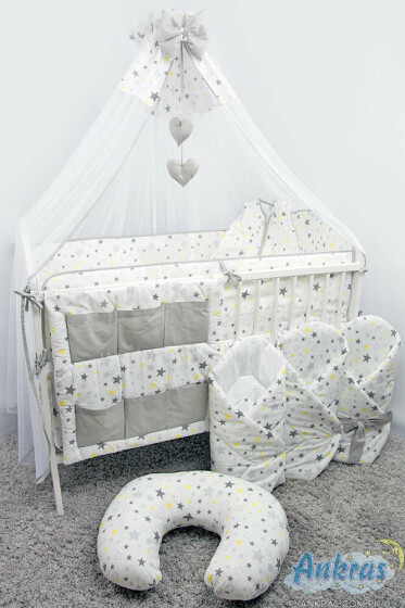 Ankras STARS Grey Art. STA000099 baldakimas vaikų lovai, pagamintas