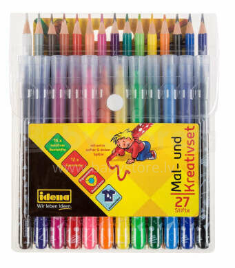 Idena Creative Set Art.10059 Цветные фломастеры для рисования+карандаши, 27шт.