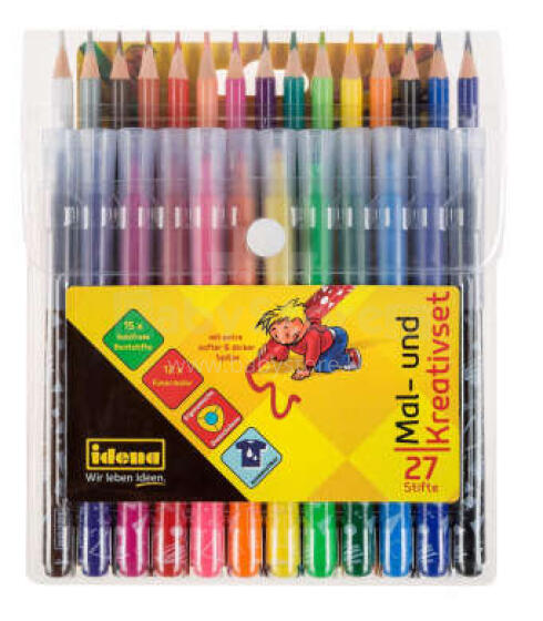 Idena Creative Set Art.10059 Krāsainie  flomasteri+zīmuļi, 27gb.