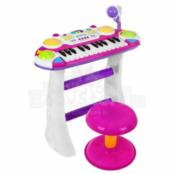 TLC Baby Electronic Keyboard Art.B15 Sintezators ar mikrofonu ar skaņas un gaismas efektiem