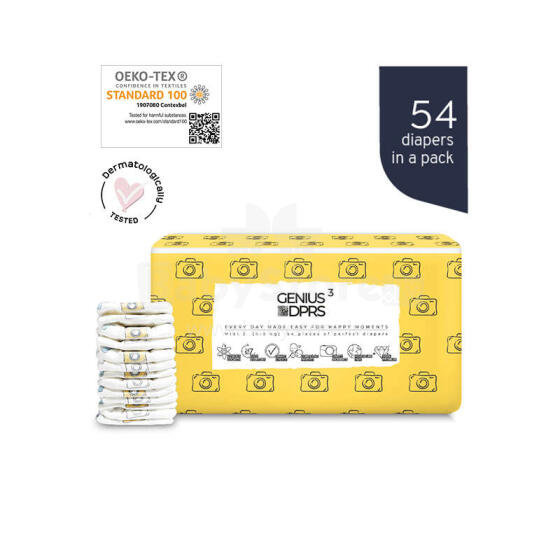 TheGeGe Nappies Midi 3 Art.138107  Подгузники 3 размер,4-9 кг,54шт