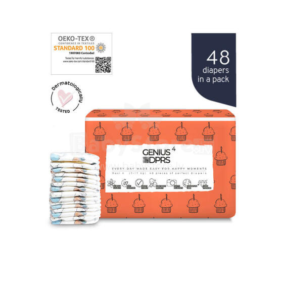 TheGeGe Nappies Maxi 4 Art.138109 Autiņbiksītes  4 izmērs, 7-17kg,48 gab