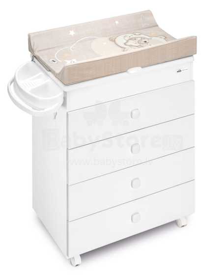 Cam Asia Bianca Art.C915006-C260 Praktiska koka kumode ar vanniņu un pārtinamo matraci