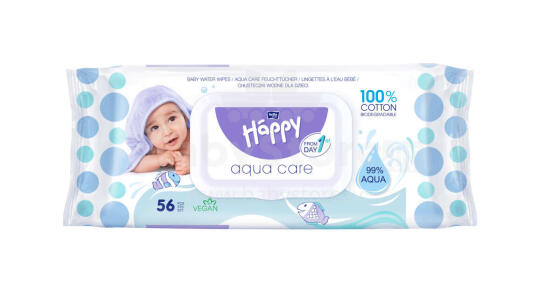 Happy Aqua Care  Art.138334 Влажные салфетки ,56 шт.