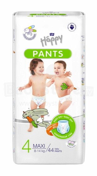 Happy Pants Maxi Art.BB-055-LU44-002 Baby diaper panties size 4 from 8-14 kg, 44 pcs.