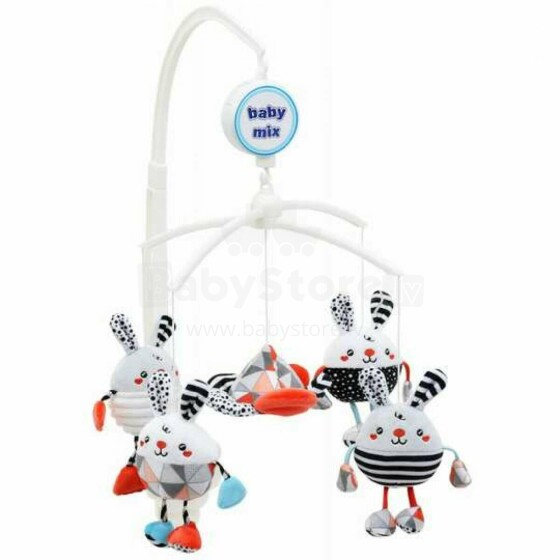 BabyMix  Musical Mobile Art.40469	Музыкальная карусель с мягкими игрушками