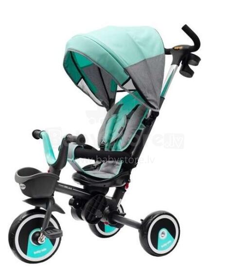 Babymix Relax 360° Art.44984 Bērnu trīsritenis ar rokturi un jumtiņu 5 vienā