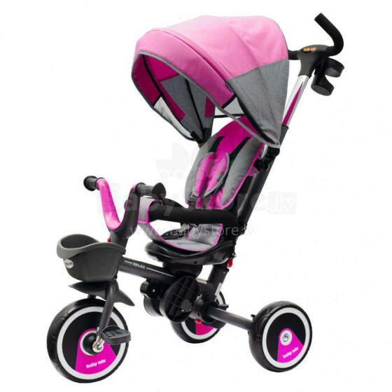Babymix Relax 360° Art.44985 Bērnu trīsritenis ar rokturi un jumtiņu 5 vienā