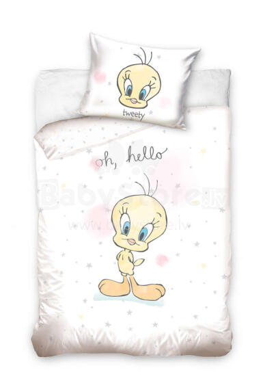 Carbotex Bedding Tweety 100x135/40x60cm Art.LT201025 Kokvilnas gūltas veļas komplekts