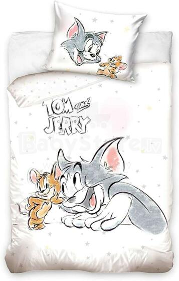 Carbotex Bedding Tom&Jerry 90x120 /40x60cm Art.TJ201011-17 Kokvilnas gūltas veļas komplekts