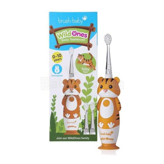 Brush Baby WildOne Tiger Art.BRB233  lādējama soniskā zobu birste 0-10 gadiem