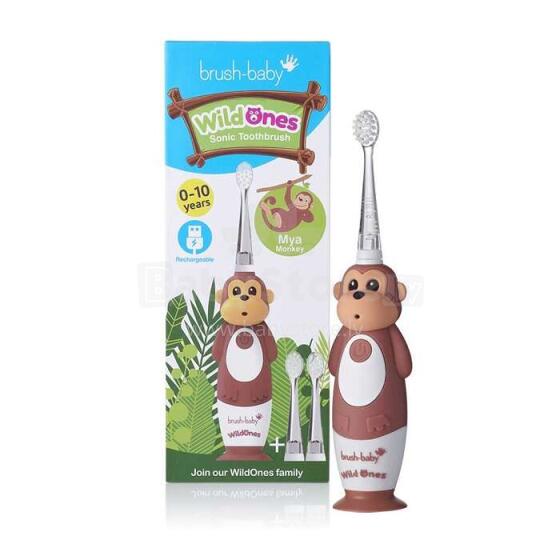 Brush Baby WildOne Monkey Art.BRB235  lādējama soniskā zobu birste 0-10 gadiem
