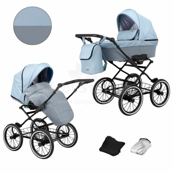 Kunert Romantic Classic  Art.ROM-14  Šviesiai pilki kūdikių vežimėliai 2 viename