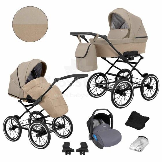Kunert Romantic Classic  Art.ROM-12  Šviesiai pilki kūdikių vežimėliai 3 viename